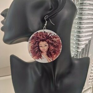 Afro Natural hair Round Earrings